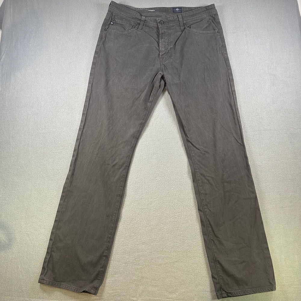 AG Adriano Goldschmied The Graduate Tailored Leg Pants Grey 34x32 1174SUD-DOK